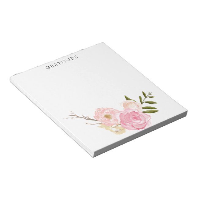 Bloc-note Aquarelle rose Floral Gratitude (Incliné)