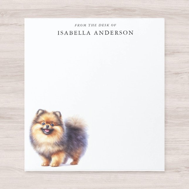 Bloc-note Aquarelle Sable Pomeranian Du Bureau De (Créateur téléchargé)