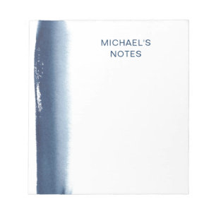 Bloc-note Aquarelle simple Nom Marine Blue Modern