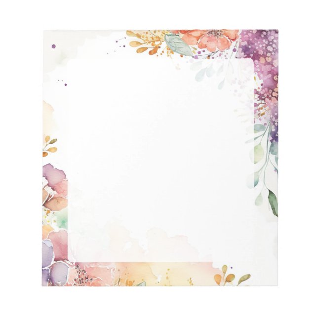 Bloc-note Aquarelle traditionnelle fleur nature décorative (Devant)