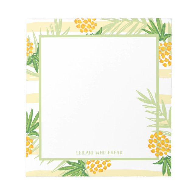 Bloc-note Aquarelle Tropical Ananas Jaune (Devant)
