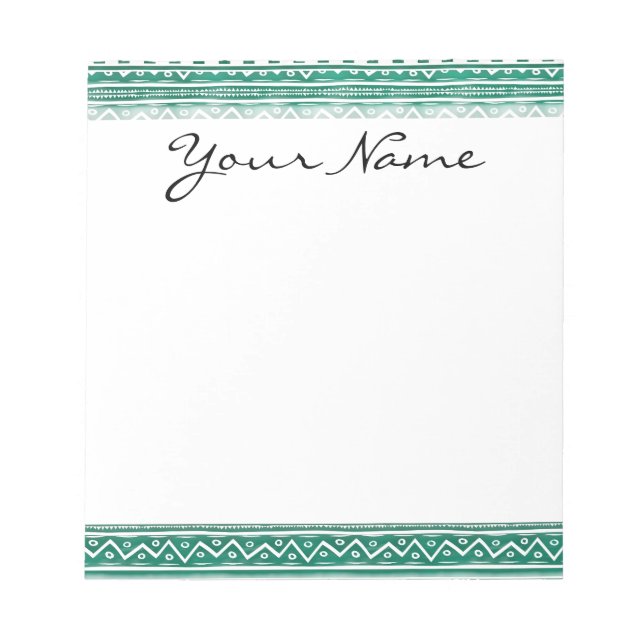 Bloc-note Aquarelle turquoise Abstraite Aztec Tribal Print P (Devant)