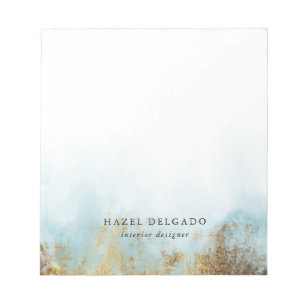 Bloc-note Aquarelle Turquoise Gold tendance
