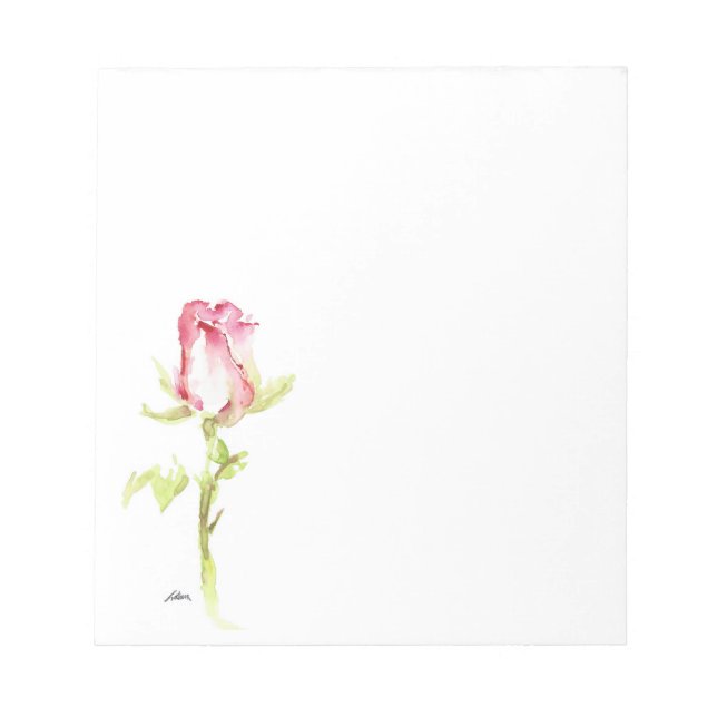 Bloc-note Aquarelle unique rose rose rose rose Rose peint à  (Devant)