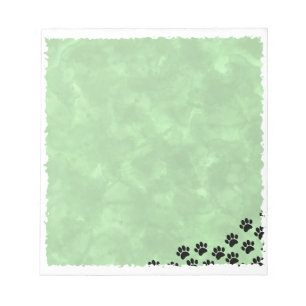 Bloc-note Aquarelle verte des Empreintes de pattes de chiot 