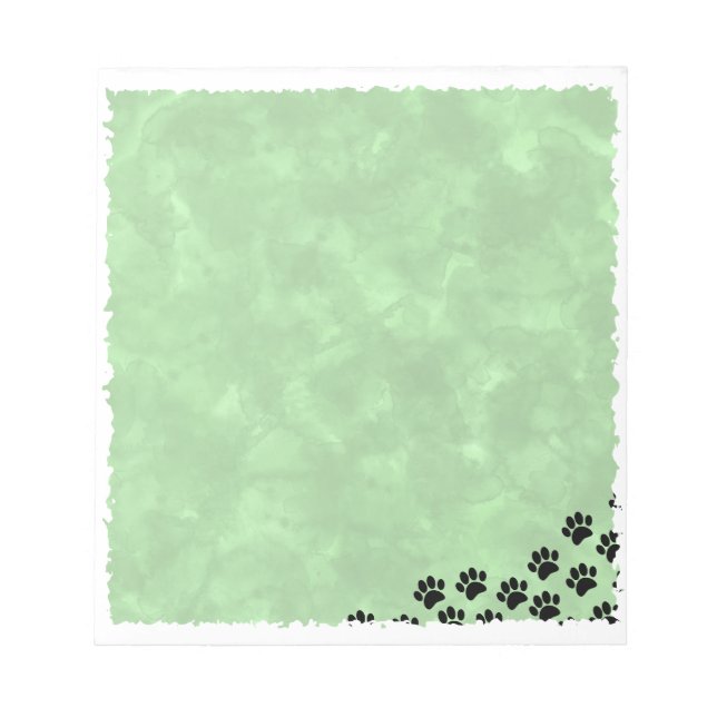 Bloc-note Aquarelle verte des Empreintes de pattes de chiot  (Devant)