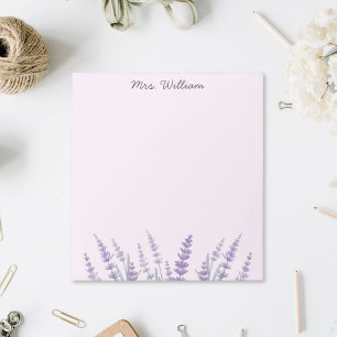 Bloc-note Aquarelle violette Lavande Florale