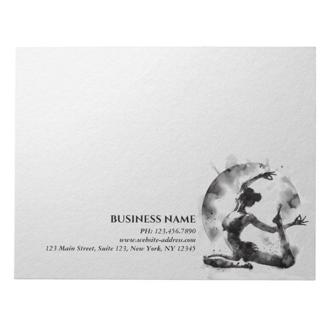 Bloc-note Aquarelle Yoga Reiki Pose King Pigeon à une jambe (Devant)