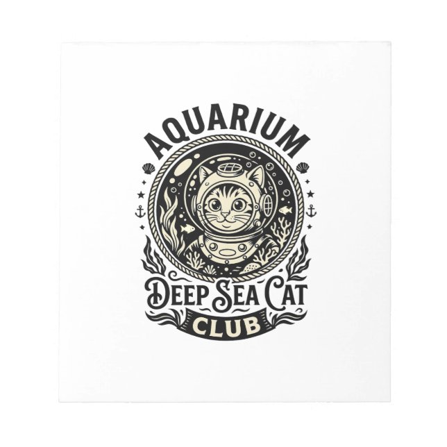 Bloc-note Aquarium Chat de mer profond Graphique de chat drô (Devant)