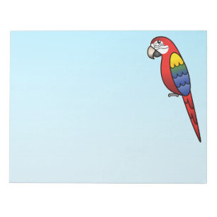 Bloc-note Ara perroquet oiseau Macaw cartoon écarlate
