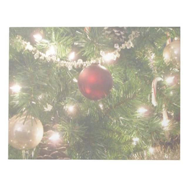 Bloc-note Arbre de Noël I Vacances Plutôt vert et rouge (Devant)