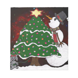 Bloc-note Arbre de Noël Snowman Surprise Art Imprimer