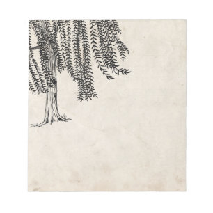 Bloc-note Arbre noir vintage saule pleureur