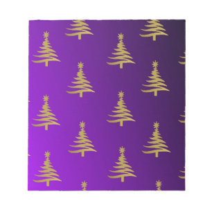 Bloc-note Arbres de Noël Gold sur violet
