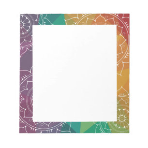 Bloc-note Arc-en-ciel coloré ombre géométrique mandala hippi