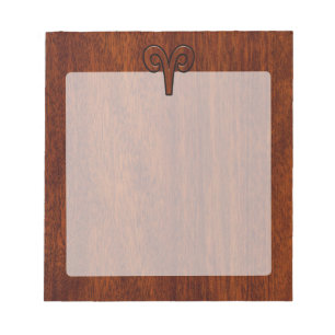 Bloc-note Aries Connectez-vous sur l'acajou comme décor impr