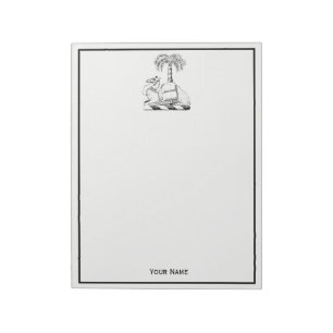 Bloc-note Armoiries de Preppy Heraldic Camel Palm Tree