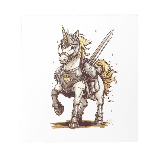Bloc-note Armure de Chevalier Licorne (1) (Devant)