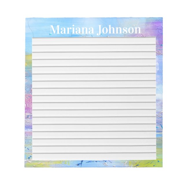 Bloc-note arrière - plan abstrait bleu et violet avec lignes (Devant)