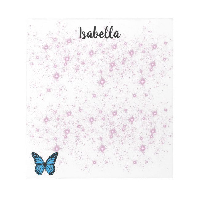 Bloc-note arrière - plan papillon bleu (Devant)