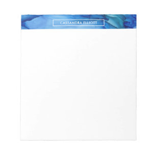 Bloc-note Art Abstrait Liquide Gras Royal Blue Alcohol Enk