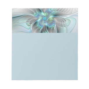 Bloc-note Art abstrait papillon bleu vert fantasy fractal