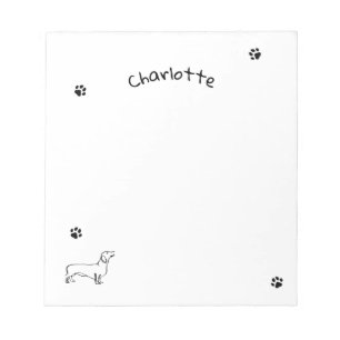 Bloc-note Art Dachshund Minimaliste - Votre texte, votre sty