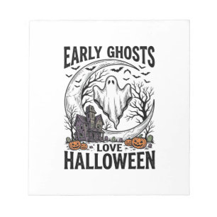 Bloc-note Art de gravure de fantôme de Halloween vintage lun