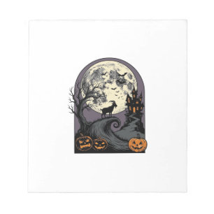 Bloc-note Art de silhouette Halloween vintage lune chèvre ha