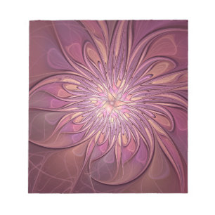 Bloc-note Art floral fractal moderne abstrait couleurs de ba