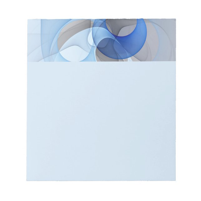 Bloc-note Art graphique fractal abstrait bleu gris moderne (Devant)