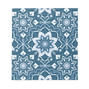Bloc-note Art Islamique sans couture Bleu coloré