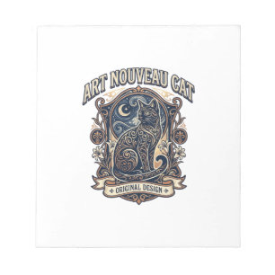 Bloc-note Art Nouveau Chat Chat Art Nouveau Vintage Vector A