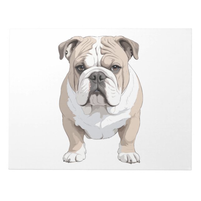 Bloc-note Art vectoriel de Bulldog anglais avec des couleurs (Devant)