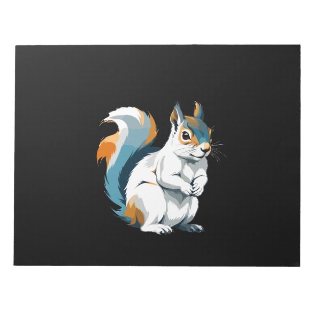 Bloc-note Art vectoriel écureuil aux couleurs vives (Devant)