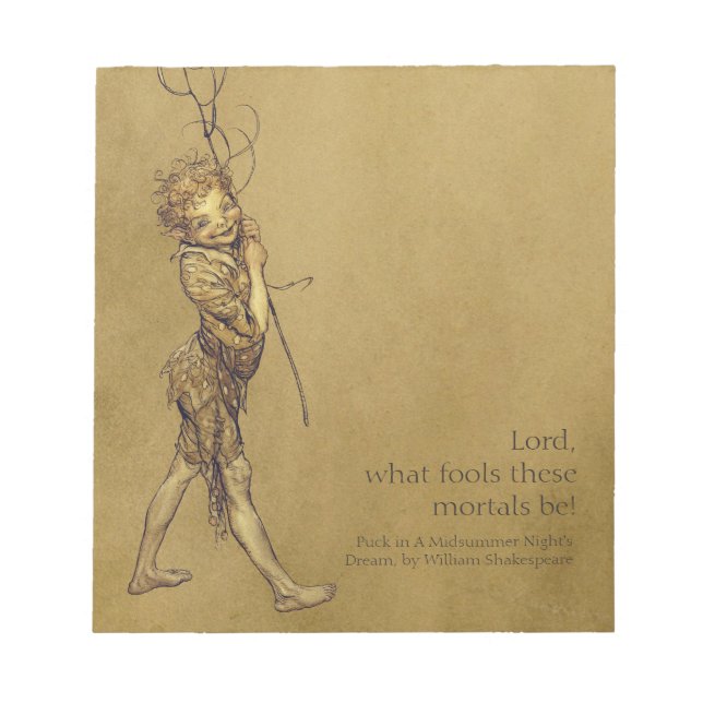 Bloc-note Arthur Rackham Puck Lord ce qui est idiot CC0721 (Devant)