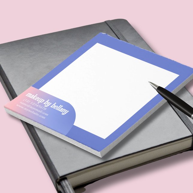 Bloc-note Artiste maquillage bleu rose moderne et élégant (Créateur téléchargé)