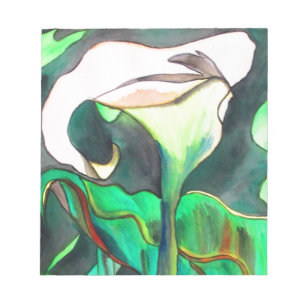 Bloc-note Arum Lily aquarelle peinture originale