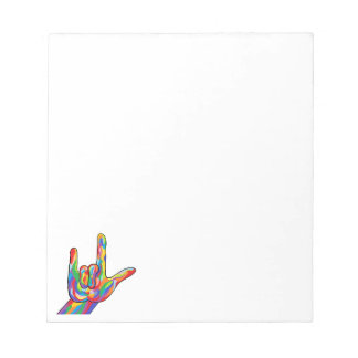 Bloc-note ASL I Love You BOLD COLOR