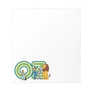 Bloc-note Assistant vintage de caractères Oz et de lettres t