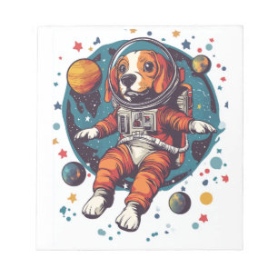 Bloc-note Astronaute Beagle � Chien Explorateur Spatial