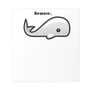 Bloc-note Attention au dessin animé de la baleine blanche