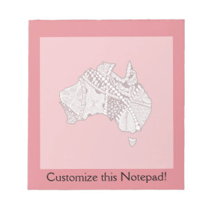 Bloc-note Australie Carte Doodle Art