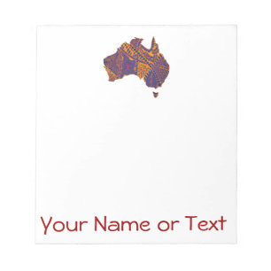 Bloc-note Australie Carte Doodle Orange Purple