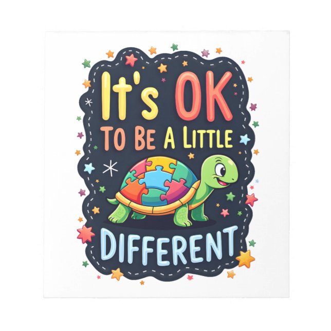 Bloc-note Autism Awareness It's Ok To Be A Little Different  (Devant)