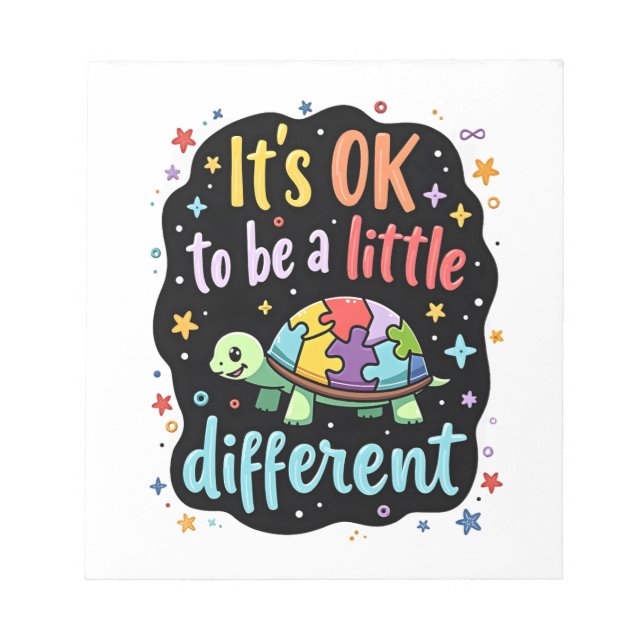 Bloc-note Autism Awareness It's Ok To Be A Little Different  (Devant)