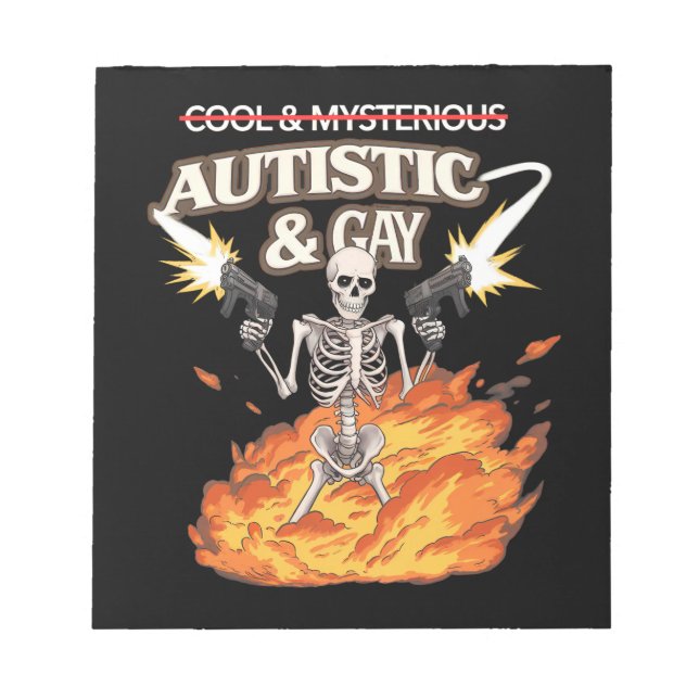 Bloc-note Autistique et Squelette Gay Sensibilisation sur l' (Devant)