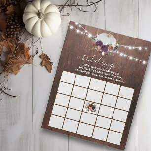 Bloc-note Automne Citrouille blanc chute en amour Bingo Bois