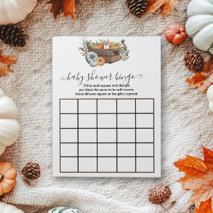 Bloc-note Automne Petit Baby shower Citrouille Jeu de Bingo