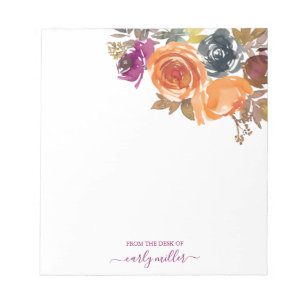Bloc-note Automne Printemps Feminine Floral Note Du Bureau D